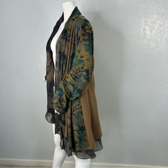 Soft Surroundings Tea Garden Open Front Waterfall Cardigan Topper Plus Size - Picture 5 of 13